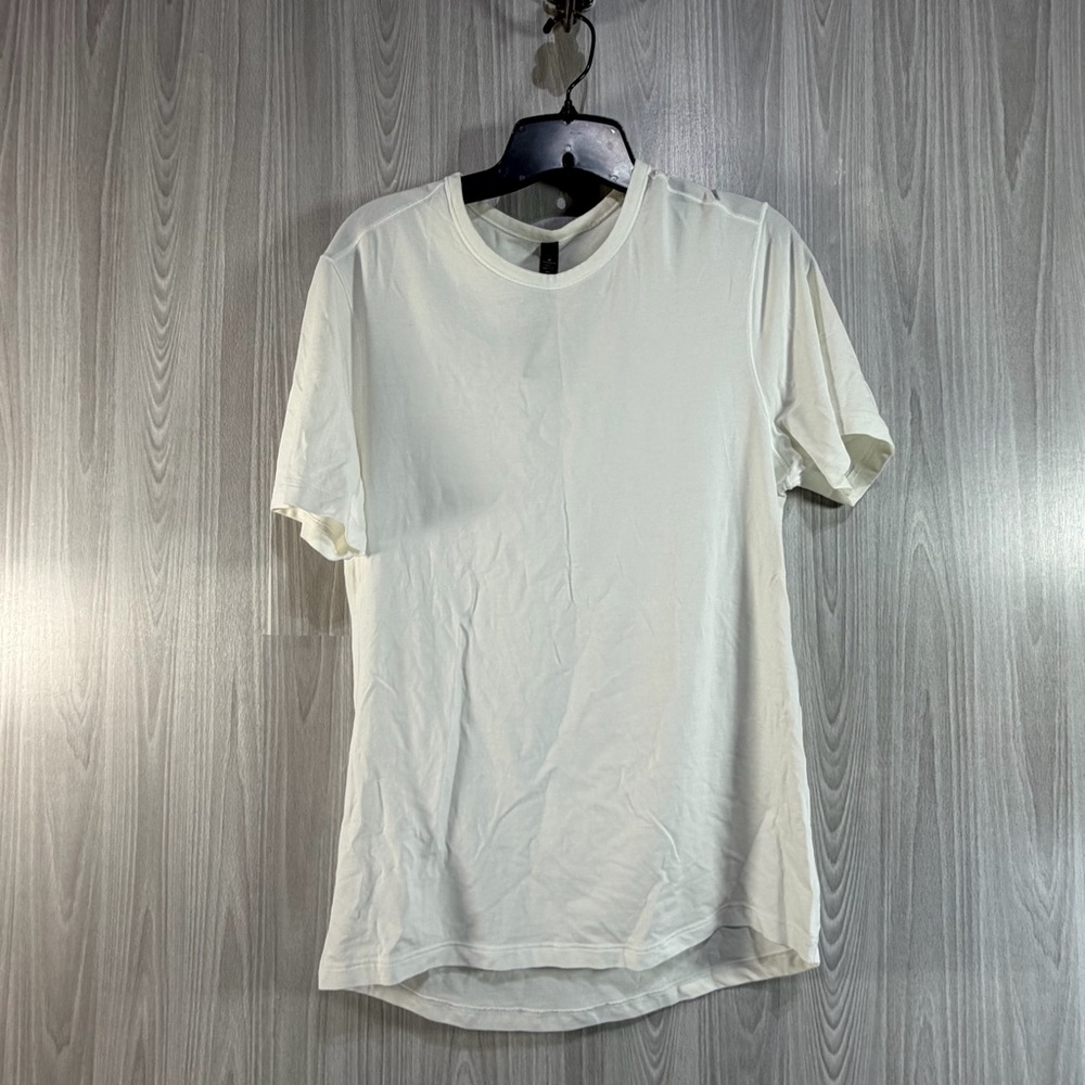 Lululemon License To Train Relaxed Short Sleeve Mens Sz S Bone White Active Gym